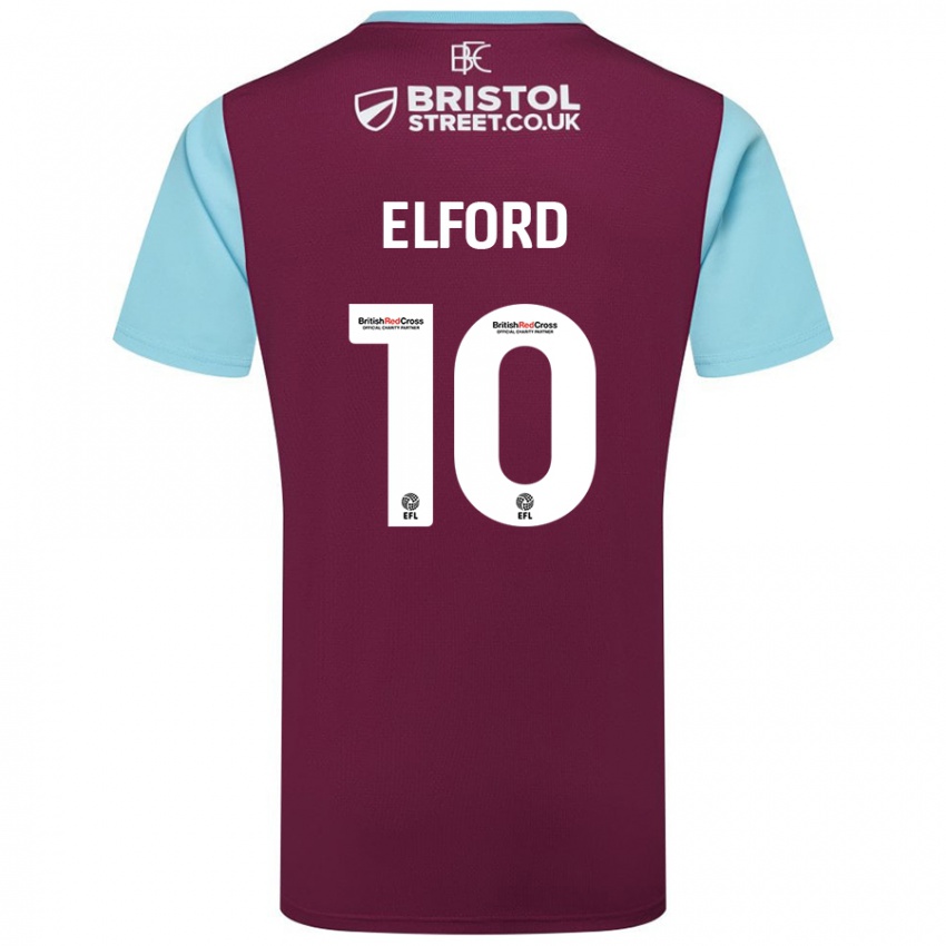 Niño Camiseta Laura Elford #10 Borgoña Azul Cielo 1ª Equipación 2024/25 La Camisa Argentina