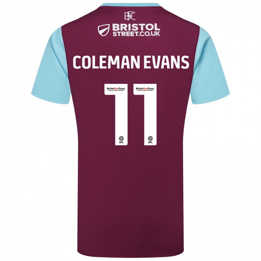 Niño Camiseta Amaya Coleman-Evans #11 Borgoña Azul Cielo 1ª Equipación 2024/25 La Camisa Argentina