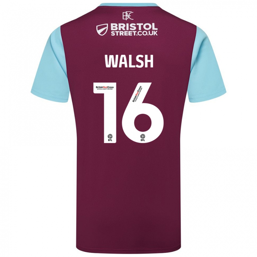 Niño Camiseta Lucy Walsh #16 Borgoña Azul Cielo 1ª Equipación 2024/25 La Camisa Argentina