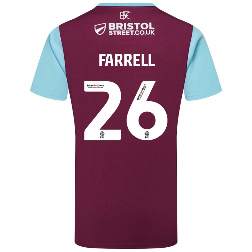 Niño Camiseta Lucy Farrell #26 Borgoña Azul Cielo 1ª Equipación 2024/25 La Camisa Argentina