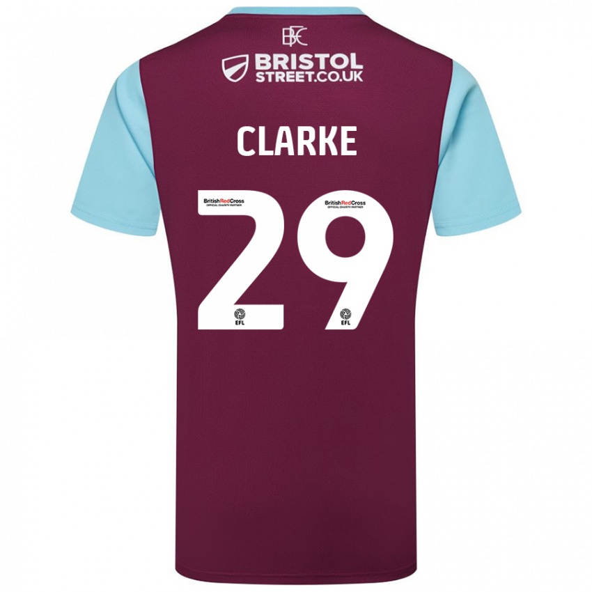 Niño Camiseta Abby Clarke #29 Borgoña Azul Cielo 1ª Equipación 2024/25 La Camisa Argentina