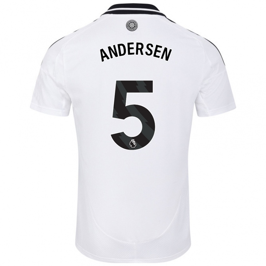 Niño Camiseta Joachim Andersen #5 Blanco 1ª Equipación 2024/25 La Camisa Argentina