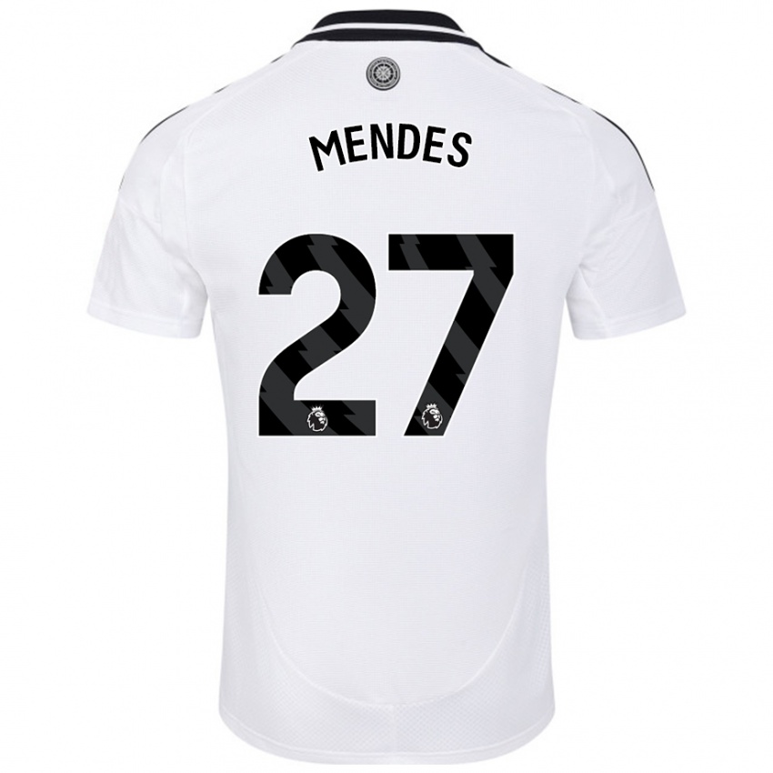 Niño Camiseta Megalie Mendes #27 Blanco 1ª Equipación 2024/25 La Camisa Argentina