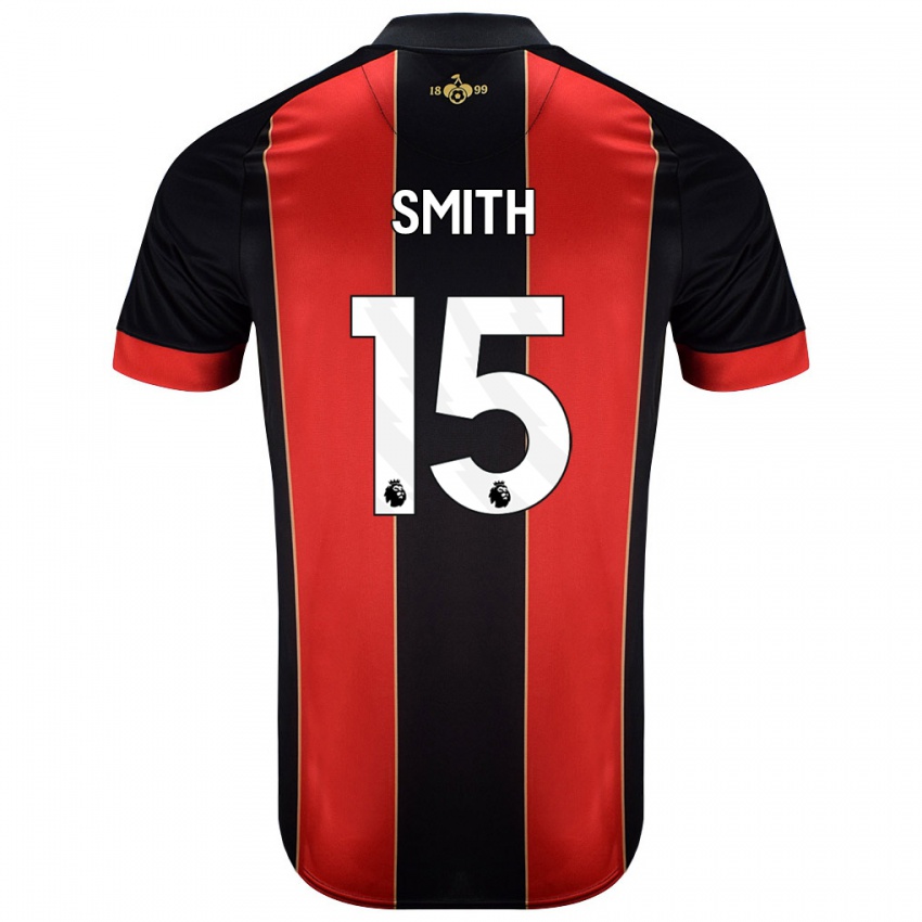 Niño Camiseta Adam Smith #15 Rojo Negro 1ª Equipación 2024/25 La Camisa Argentina