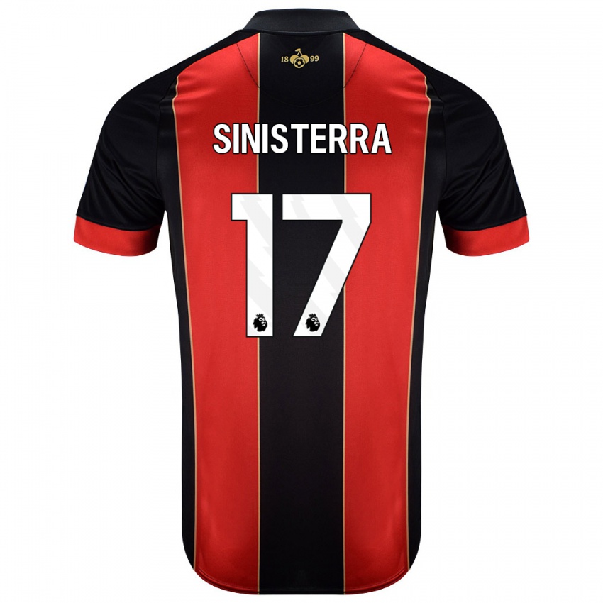 Niño Camiseta Luis Sinisterra #17 Rojo Negro 1ª Equipación 2024/25 La Camisa Argentina