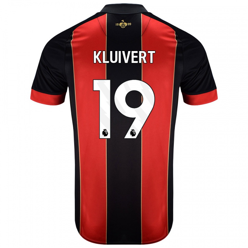 Niño Camiseta Justin Kluivert #19 Rojo Negro 1ª Equipación 2024/25 La Camisa Argentina