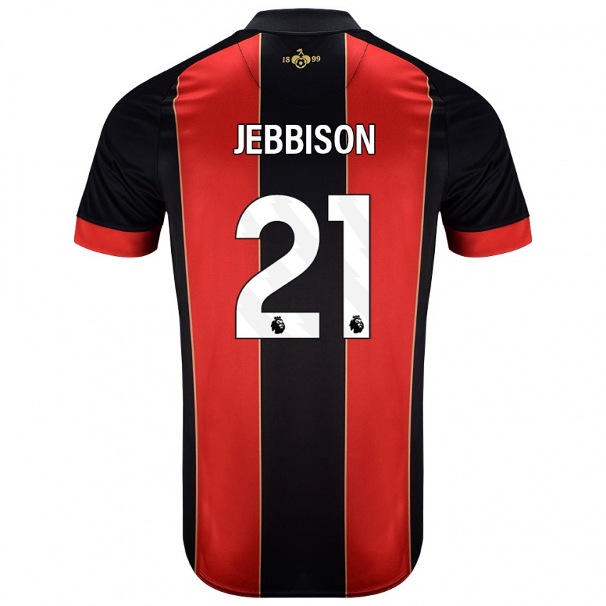 Niño Camiseta Daniel Jebbison #21 Rojo Negro 1ª Equipación 2024/25 La Camisa Argentina