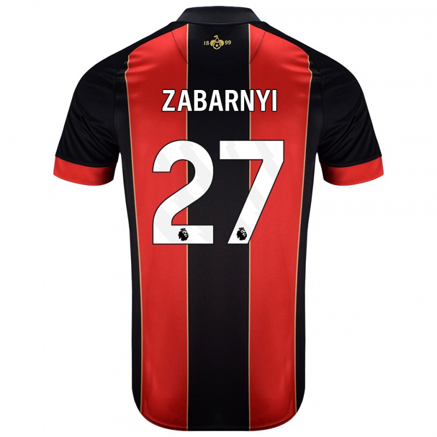 Niño Camiseta Ilya Zabarnyi #27 Rojo Negro 1ª Equipación 2024/25 La Camisa Argentina