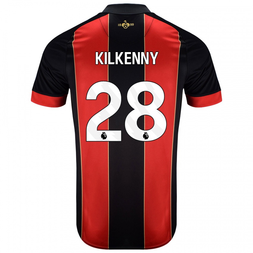 Niño Camiseta Gavin Kilkenny #28 Rojo Negro 1ª Equipación 2024/25 La Camisa Argentina