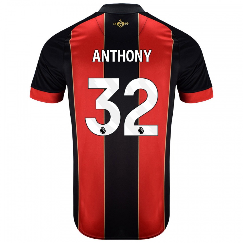 Niño Camiseta Jaidon Anthony #32 Rojo Negro 1ª Equipación 2024/25 La Camisa Argentina