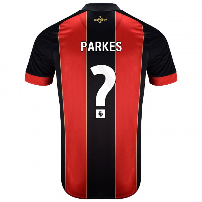 Niño Camiseta Sonny Parkes #0 Rojo Negro 1ª Equipación 2024/25 La Camisa Argentina