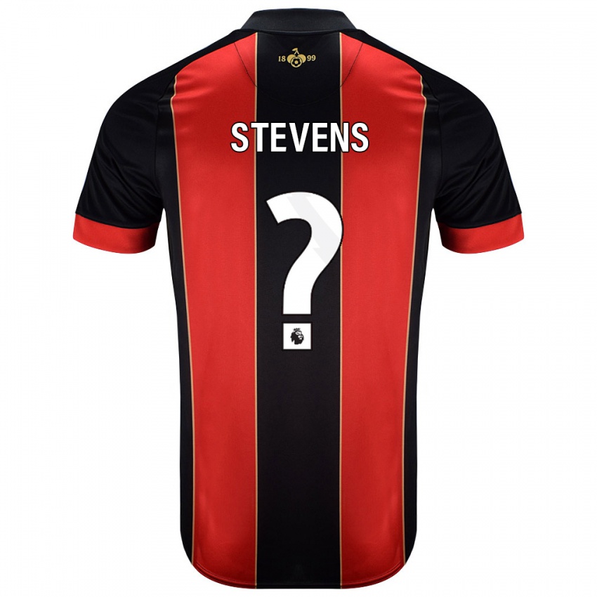 Niño Camiseta Charlie Stevens #0 Rojo Negro 1ª Equipación 2024/25 La Camisa Argentina