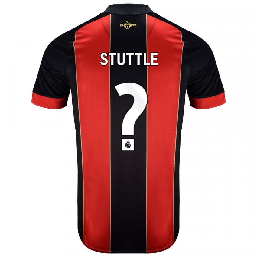 Niño Camiseta Jonny Stuttle #0 Rojo Negro 1ª Equipación 2024/25 La Camisa Argentina