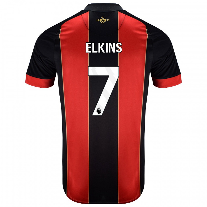 Niño Camiseta Elle Elkins #7 Rojo Negro 1ª Equipación 2024/25 La Camisa Argentina