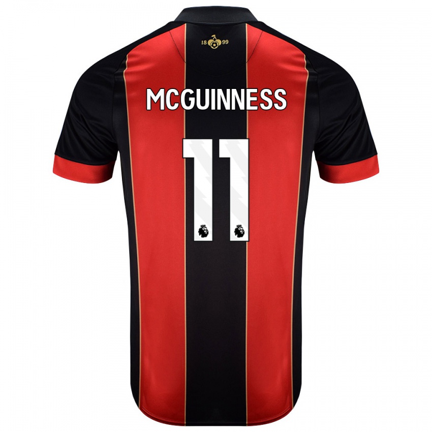 Niño Camiseta Gemma Mcguinness #11 Rojo Negro 1ª Equipación 2024/25 La Camisa Argentina