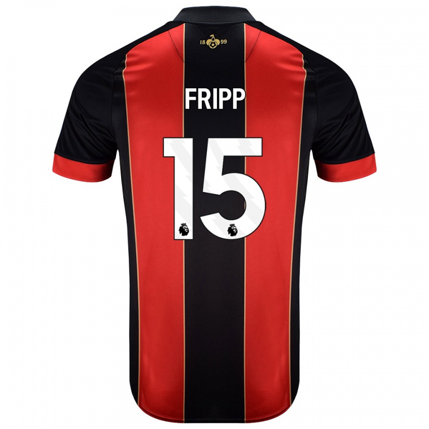 Niño Camiseta Kelly Fripp #15 Rojo Negro 1ª Equipación 2024/25 La Camisa Argentina