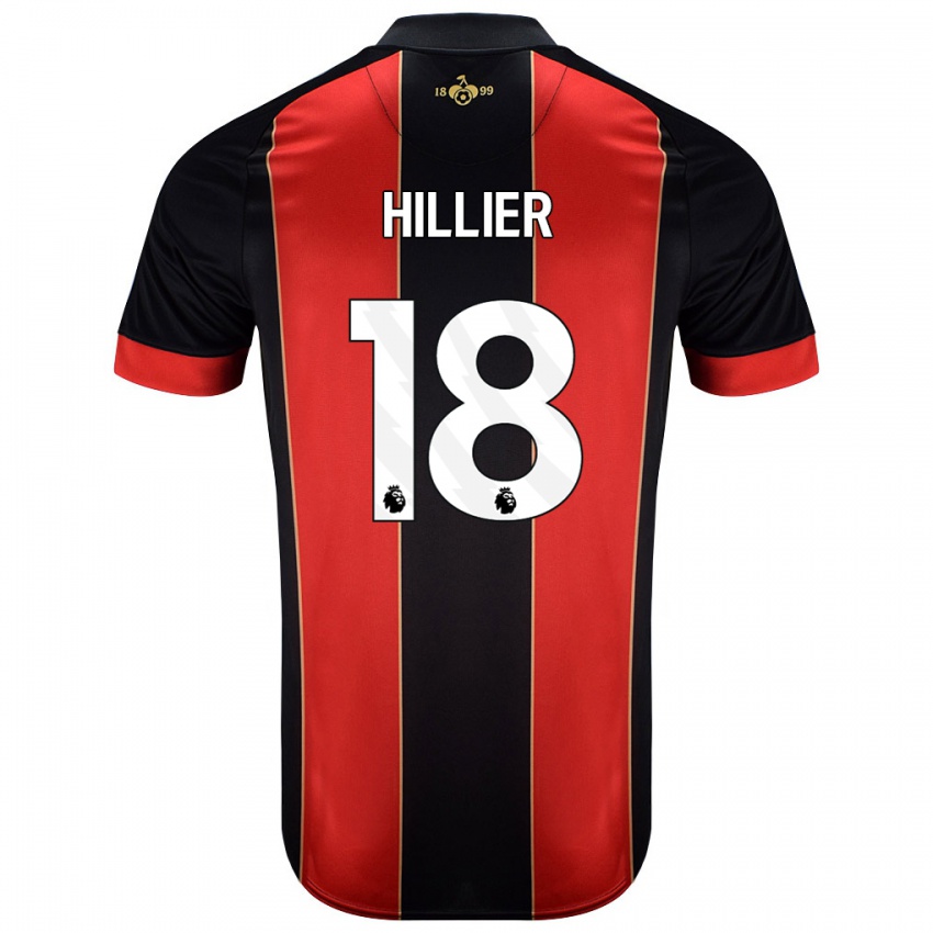 Niño Camiseta Gemma Hillier #18 Rojo Negro 1ª Equipación 2024/25 La Camisa Argentina