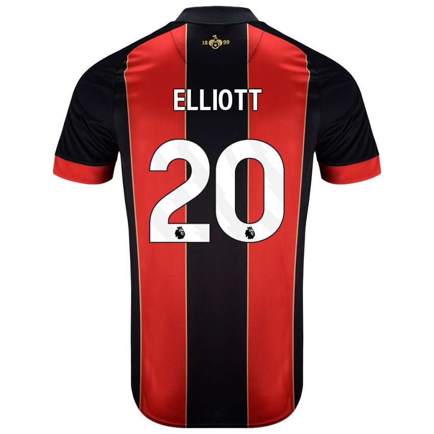 Niño Camiseta Kaitlyn Elliott #20 Rojo Negro 1ª Equipación 2024/25 La Camisa Argentina