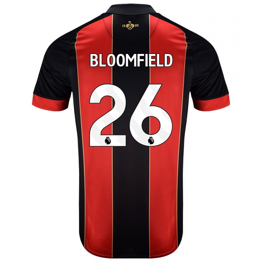 Niño Camiseta Erin Bloomfield #26 Rojo Negro 1ª Equipación 2024/25 La Camisa Argentina