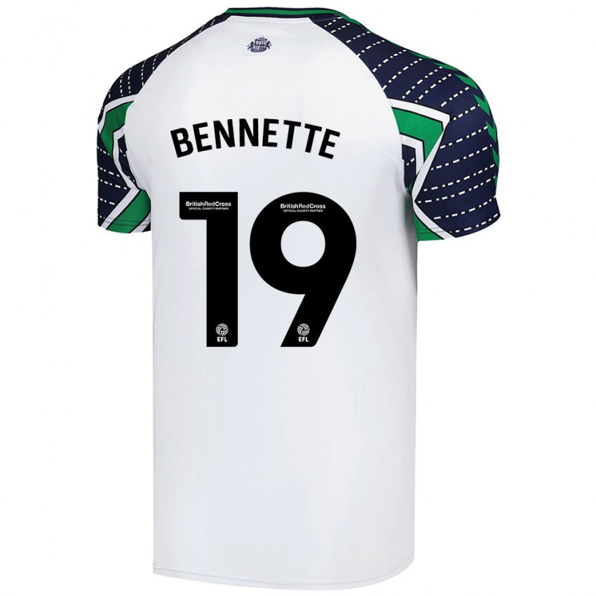 Niño Camiseta Jewison Bennette #19 Blanco 2ª Equipación 2024/25 La Camisa Argentina