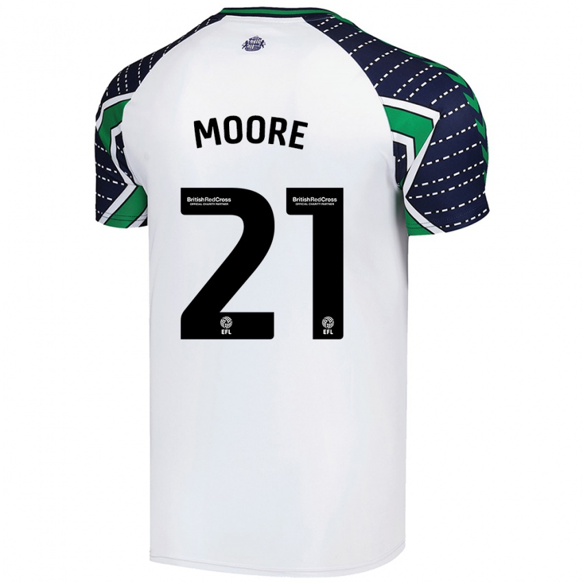 Niño Camiseta Simon Moore #21 Blanco 2ª Equipación 2024/25 La Camisa Argentina