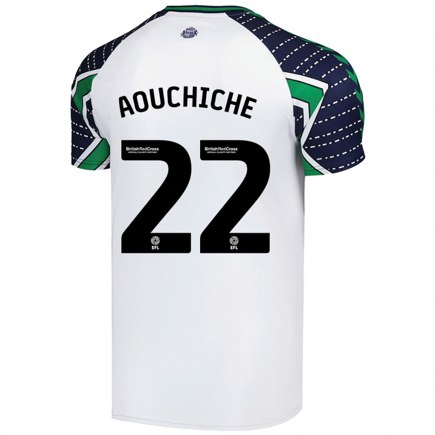 Niño Camiseta Adil Aouchiche #22 Blanco 2ª Equipación 2024/25 La Camisa Argentina