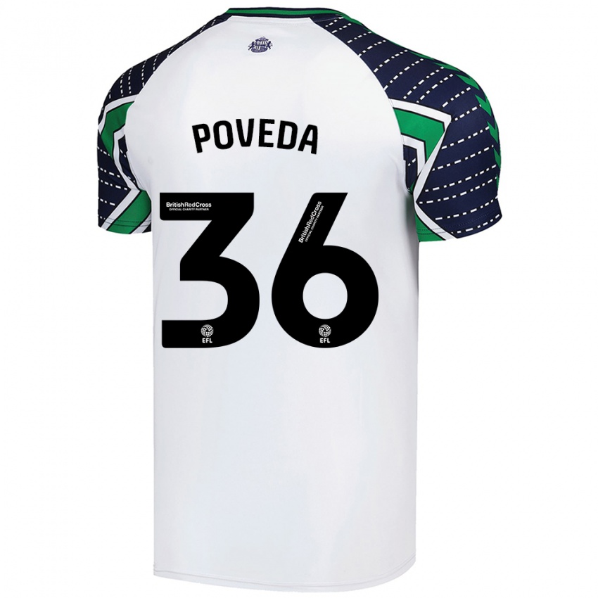 Niño Camiseta Ian Poveda #36 Blanco 2ª Equipación 2024/25 La Camisa Argentina