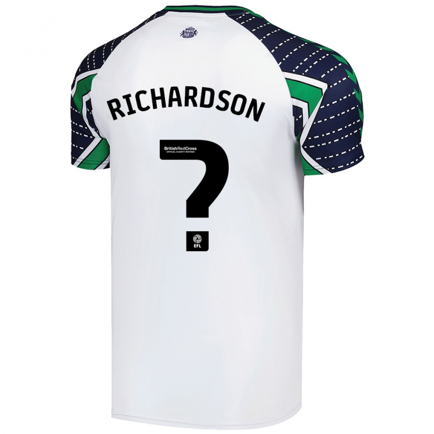 Niño Camiseta Adam Richardson #0 Blanco 2ª Equipación 2024/25 La Camisa Argentina