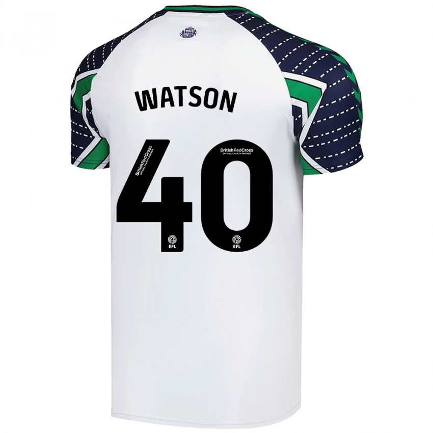 Niño Camiseta Tom Watson #40 Blanco 2ª Equipación 2024/25 La Camisa Argentina