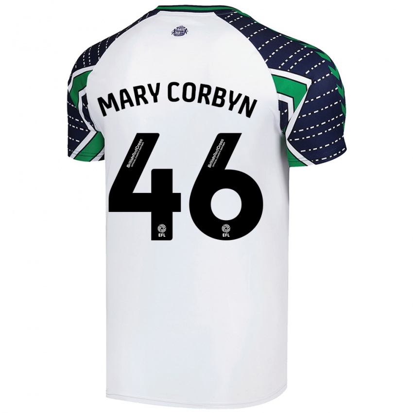 Niño Camiseta Mary Corbyn #46 Blanco 2ª Equipación 2024/25 La Camisa Argentina