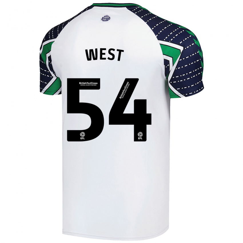 Niño Camiseta Ella West #54 Blanco 2ª Equipación 2024/25 La Camisa Argentina