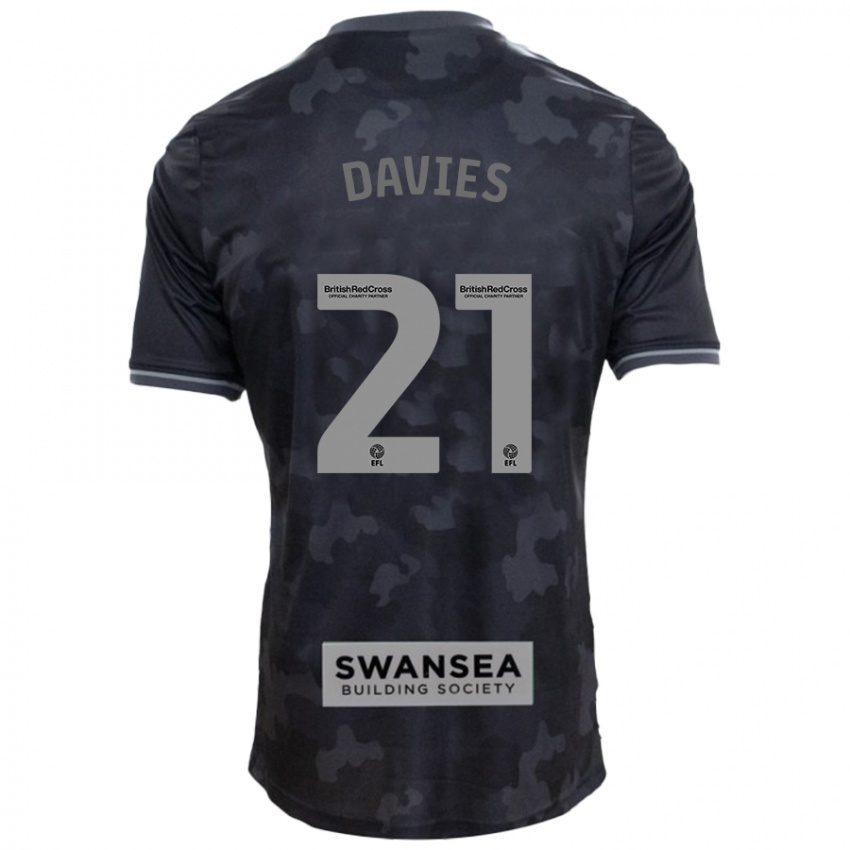 Niño Camiseta Laura Davies #21 Negro 2ª Equipación 2024/25 La Camisa Argentina