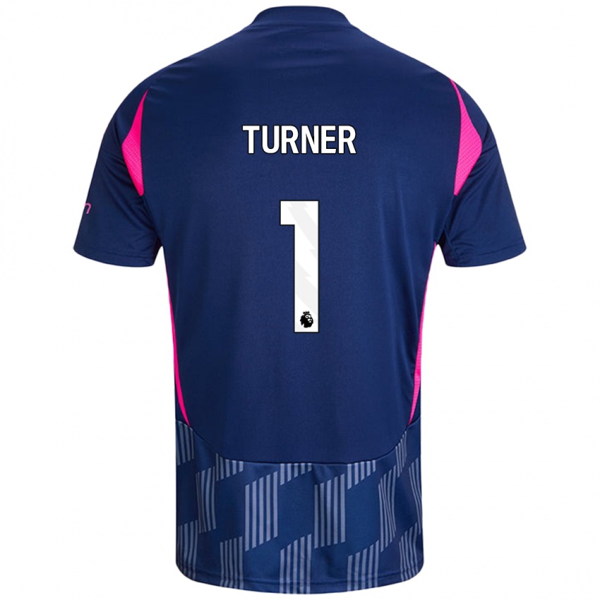 Niño Camiseta Matt Turner #1 Azul Real Rosa 2ª Equipación 2024/25 La Camisa Argentina