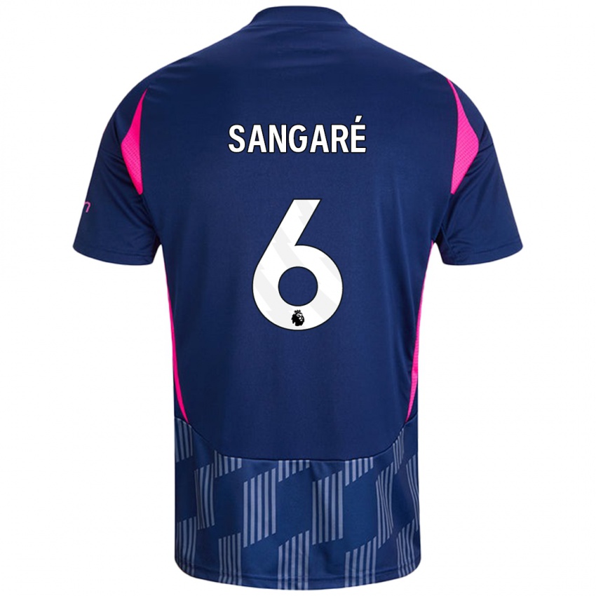 Niño Camiseta Ibrahim Sangare #6 Azul Real Rosa 2ª Equipación 2024/25 La Camisa Argentina