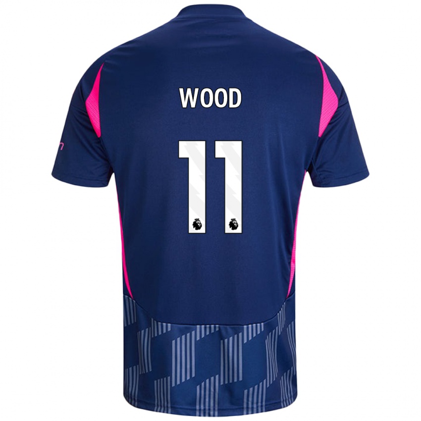 Niño Camiseta Chris Wood #11 Azul Real Rosa 2ª Equipación 2024/25 La Camisa Argentina