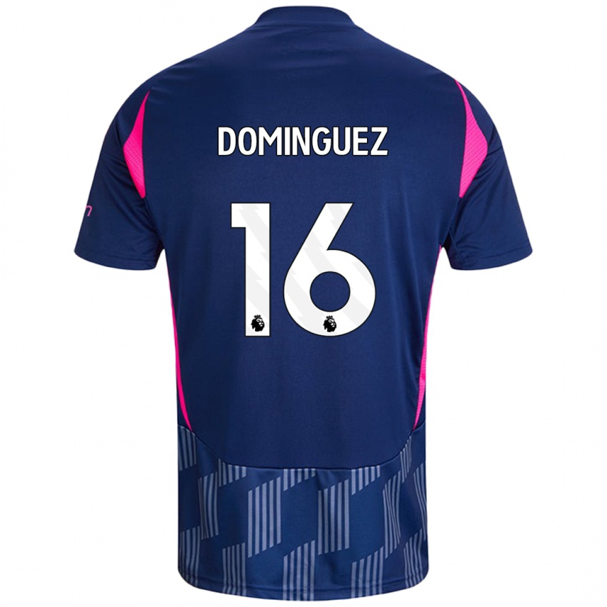 Niño Camiseta Nicolás Domínguez #16 Azul Real Rosa 2ª Equipación 2024/25 La Camisa Argentina