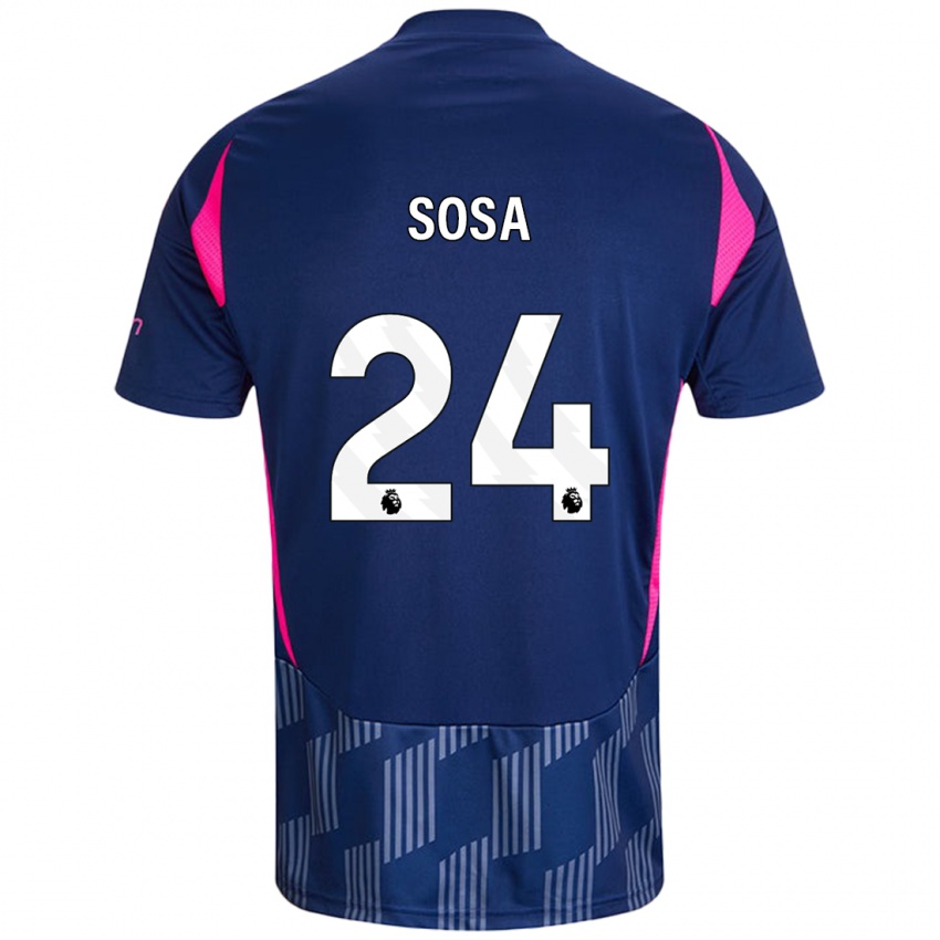 Niño Camiseta Ramón Sosa #24 Azul Real Rosa 2ª Equipación 2024/25 La Camisa Argentina