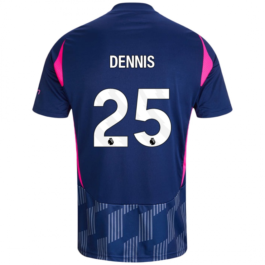 Niño Camiseta Emmanuel Dennis #25 Azul Real Rosa 2ª Equipación 2024/25 La Camisa Argentina