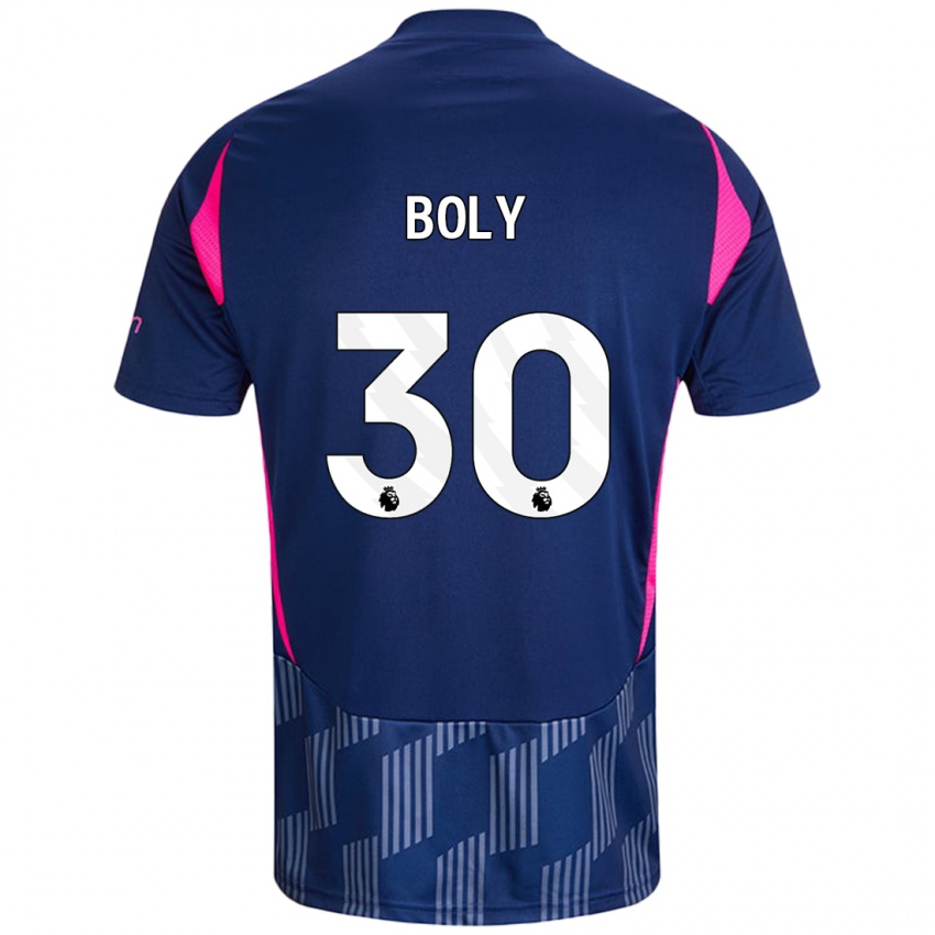 Niño Camiseta Willy Boly #30 Azul Real Rosa 2ª Equipación 2024/25 La Camisa Argentina