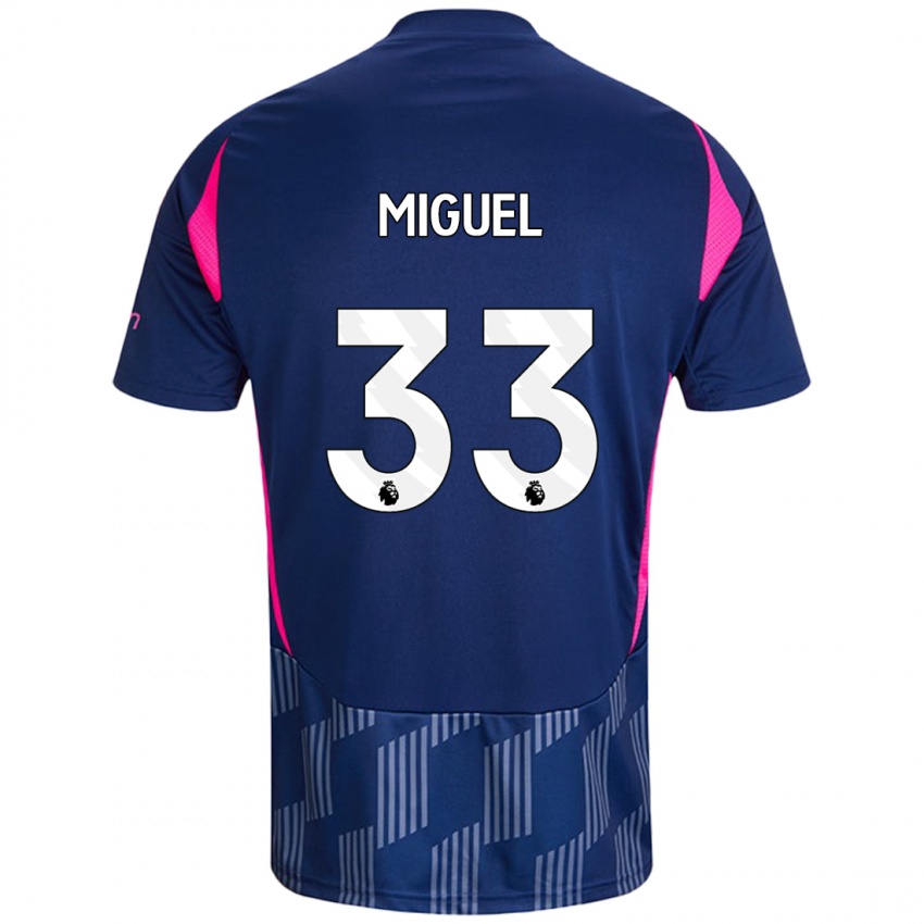 Niño Camiseta Carlos Miguel #33 Azul Real Rosa 2ª Equipación 2024/25 La Camisa Argentina