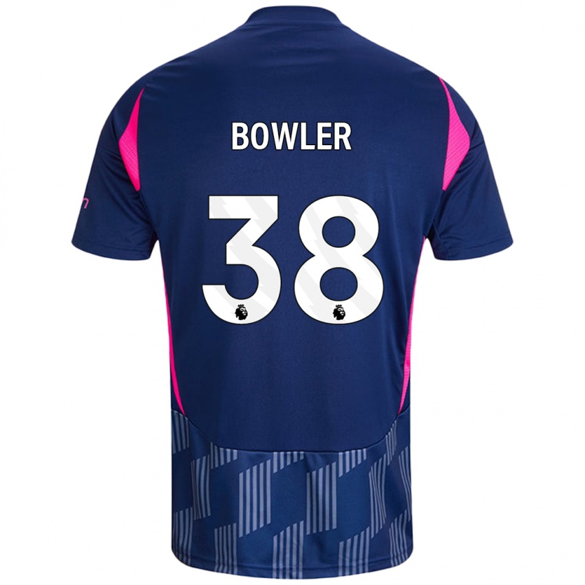 Niño Camiseta Josh Bowler #38 Azul Real Rosa 2ª Equipación 2024/25 La Camisa Argentina