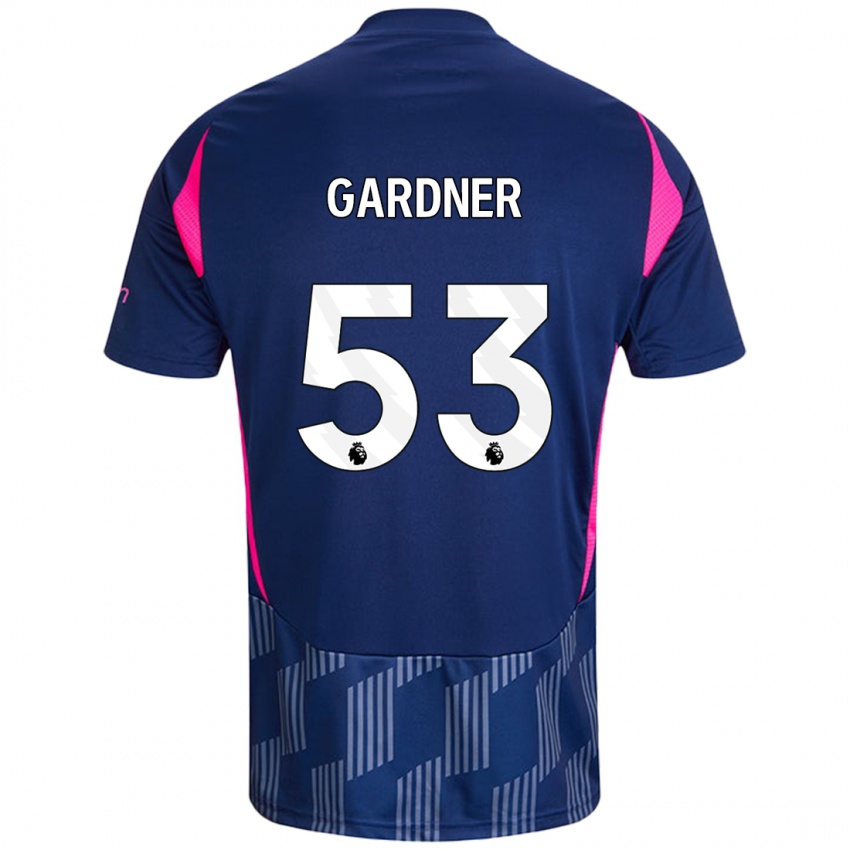 Niño Camiseta Joe Gardner #53 Azul Real Rosa 2ª Equipación 2024/25 La Camisa Argentina