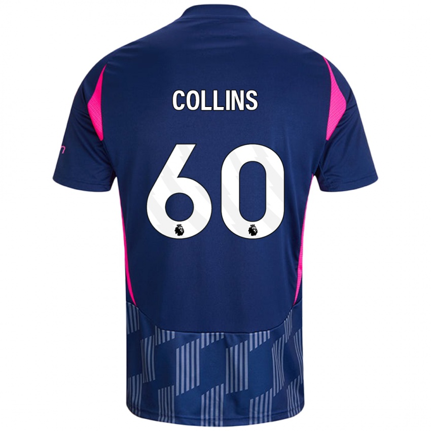 Niño Camiseta Sam Collins #60 Azul Real Rosa 2ª Equipación 2024/25 La Camisa Argentina