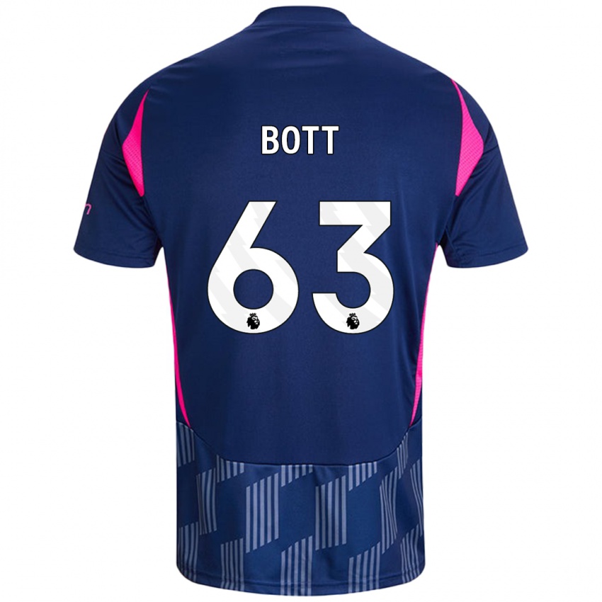 Niño Camiseta Aaron Bott #63 Azul Real Rosa 2ª Equipación 2024/25 La Camisa Argentina