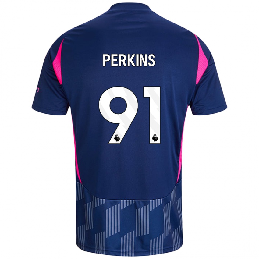 Niño Camiseta Jack Perkins #91 Azul Real Rosa 2ª Equipación 2024/25 La Camisa Argentina