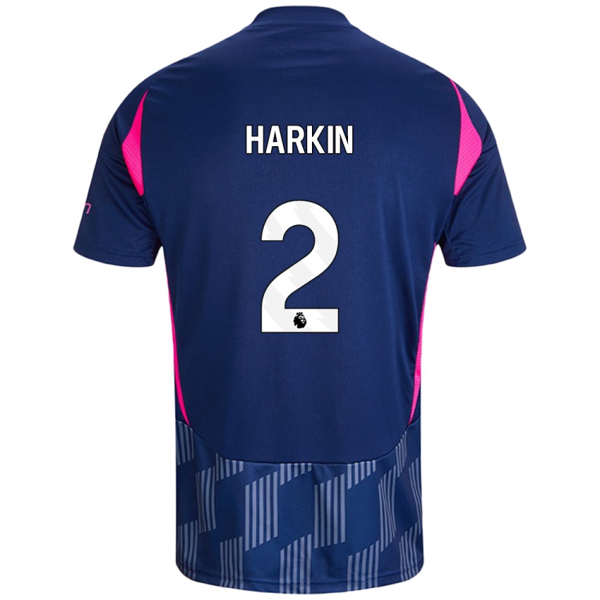 Niño Camiseta Lyndsey Harkin #2 Azul Real Rosa 2ª Equipación 2024/25 La Camisa Argentina