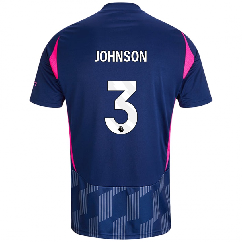 Niño Camiseta Nat Johnson #3 Azul Real Rosa 2ª Equipación 2024/25 La Camisa Argentina