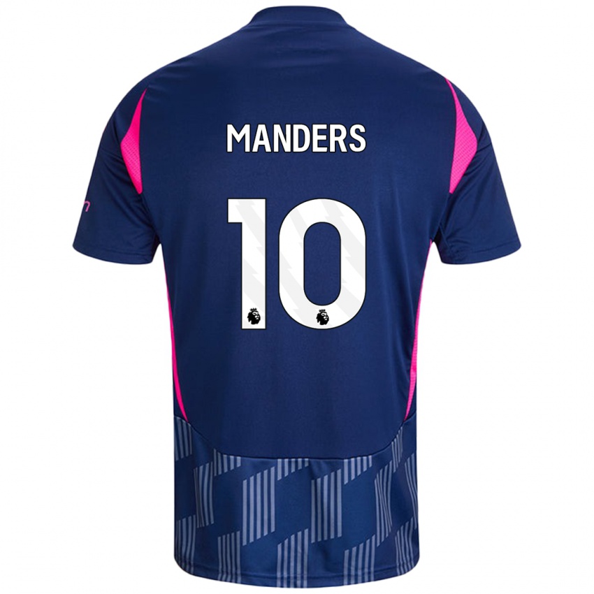 Niño Camiseta Holly Manders #10 Azul Real Rosa 2ª Equipación 2024/25 La Camisa Argentina