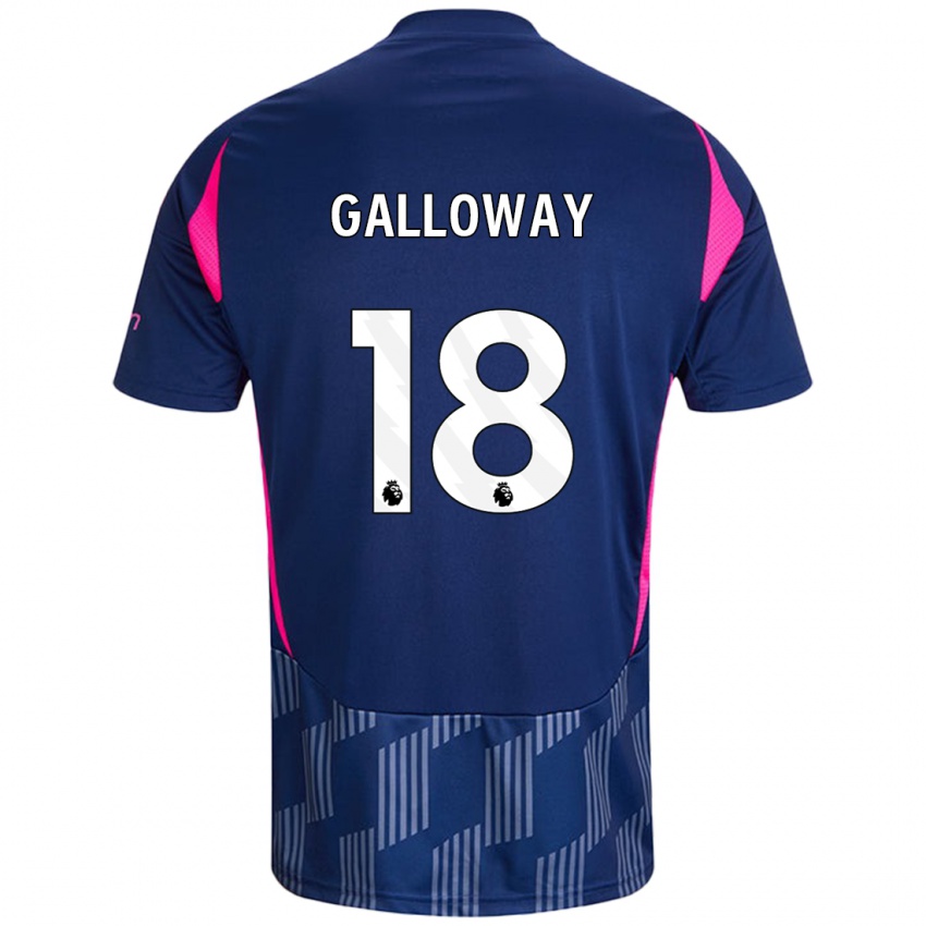 Niño Camiseta Bridget Galloway #18 Azul Real Rosa 2ª Equipación 2024/25 La Camisa Argentina