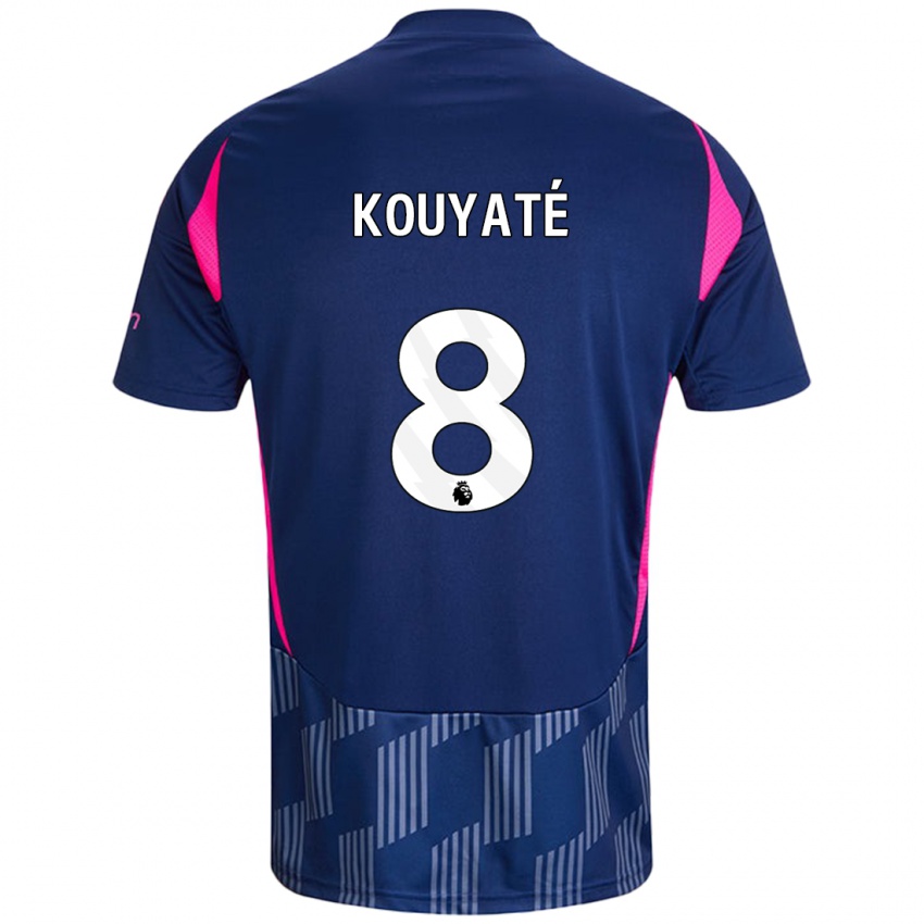 Niño Camiseta Cheikhou Kouyaté #8 Azul Real Rosa 2ª Equipación 2024/25 La Camisa Argentina